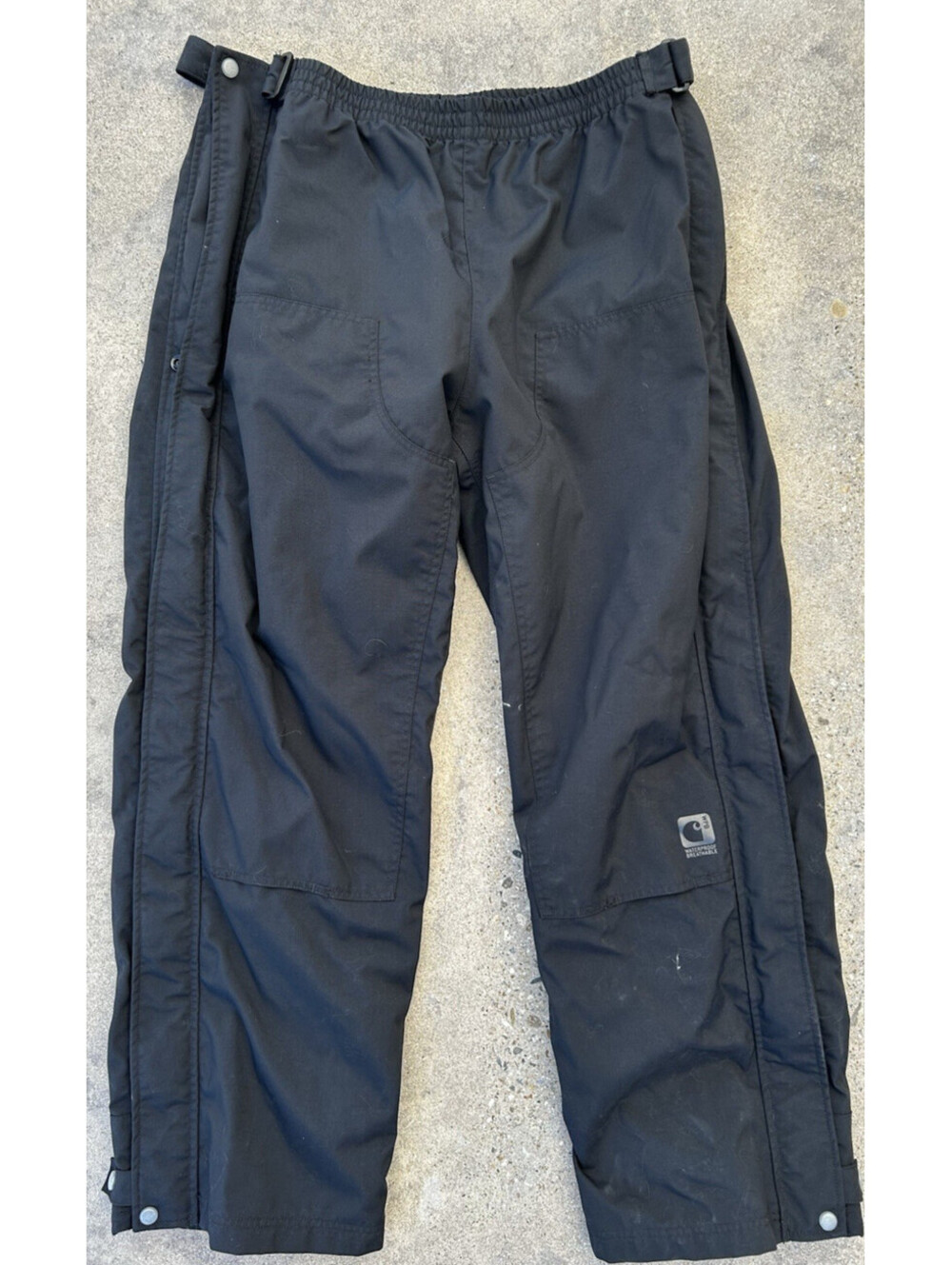 Carhartt  Waterproof Full Side Zip Double Knee Pants Mens Large Black Snow Pant